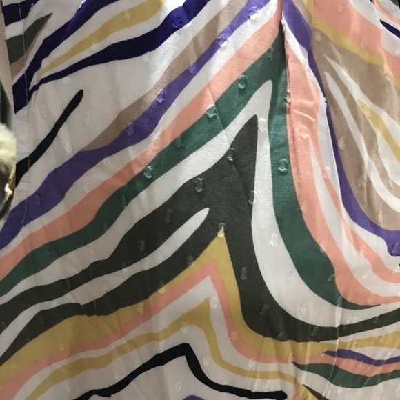 Anthropologie Faustina Dress 16 Colorful Midi Marbled Striped Preppy Chic Retro - Picture 5 of 15